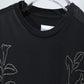 TANAKA - THE BOXY TEE - BLACK(EMBROIDERY)