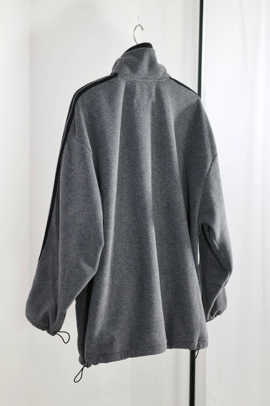 INSCRIRE - Fleece Loose Fit Track Jacket - DK.GREY