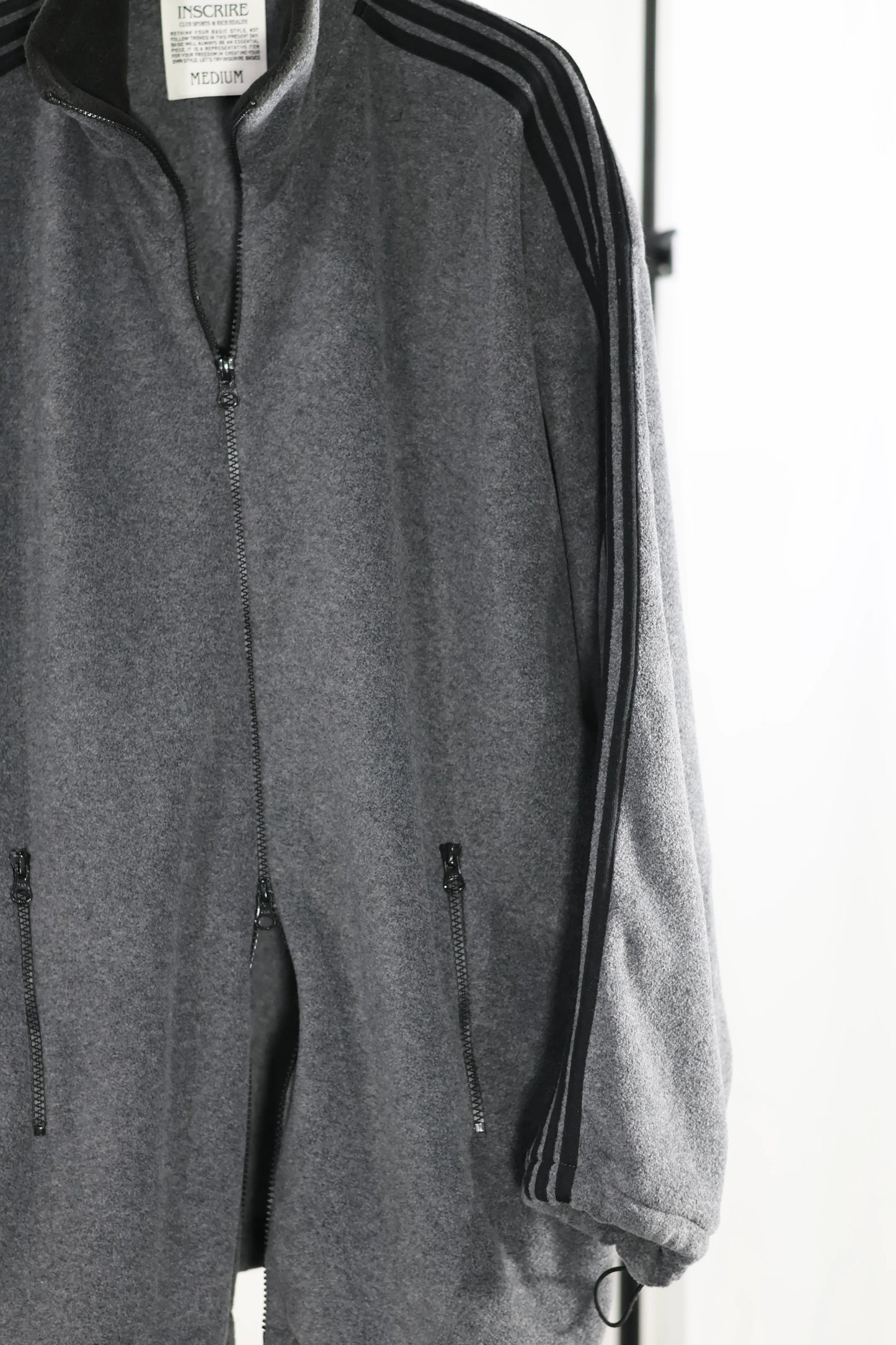 INSCRIRE - Fleece Loose Fit Track Jacket - DK.GREY