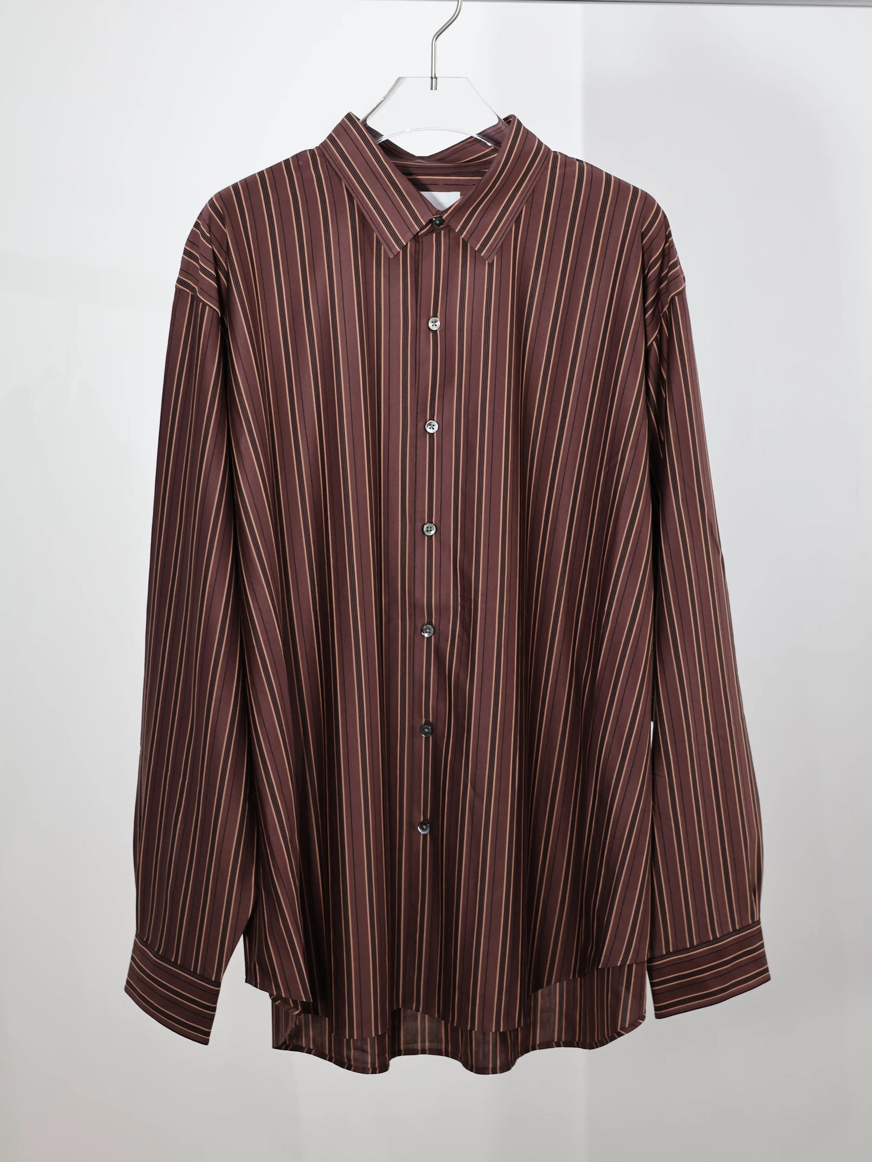 KANEMASA PHIL. - 46G Atmosphere Stripe Shirt - BROWN(Rustic Brown)