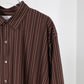 KANEMASA PHIL. - 46G Atmosphere Stripe Shirt - BROWN(Rustic Brown)