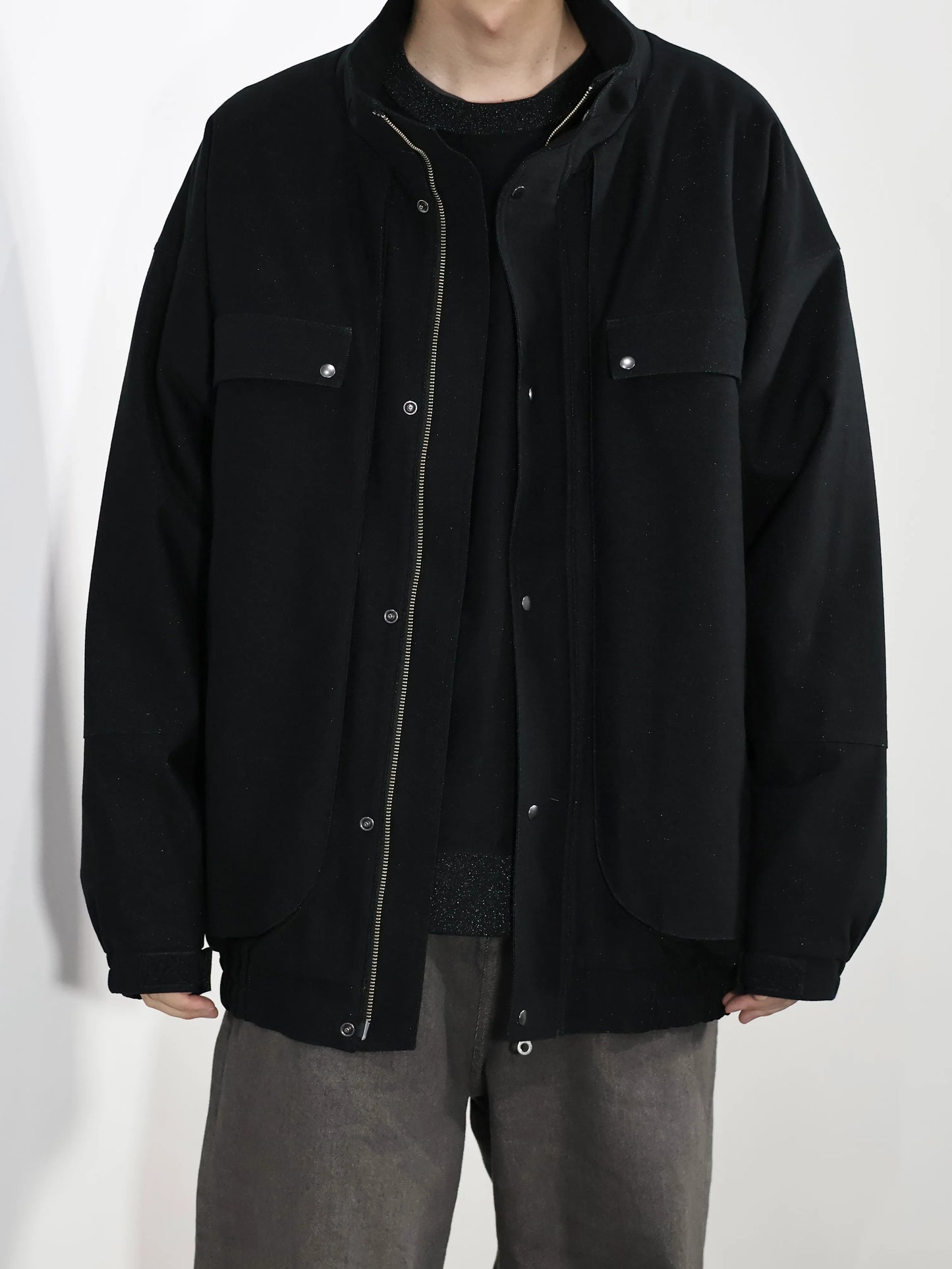 KANEMASA PHIL. - 36G Glittery Double Blouson - BLACK(Night Black)