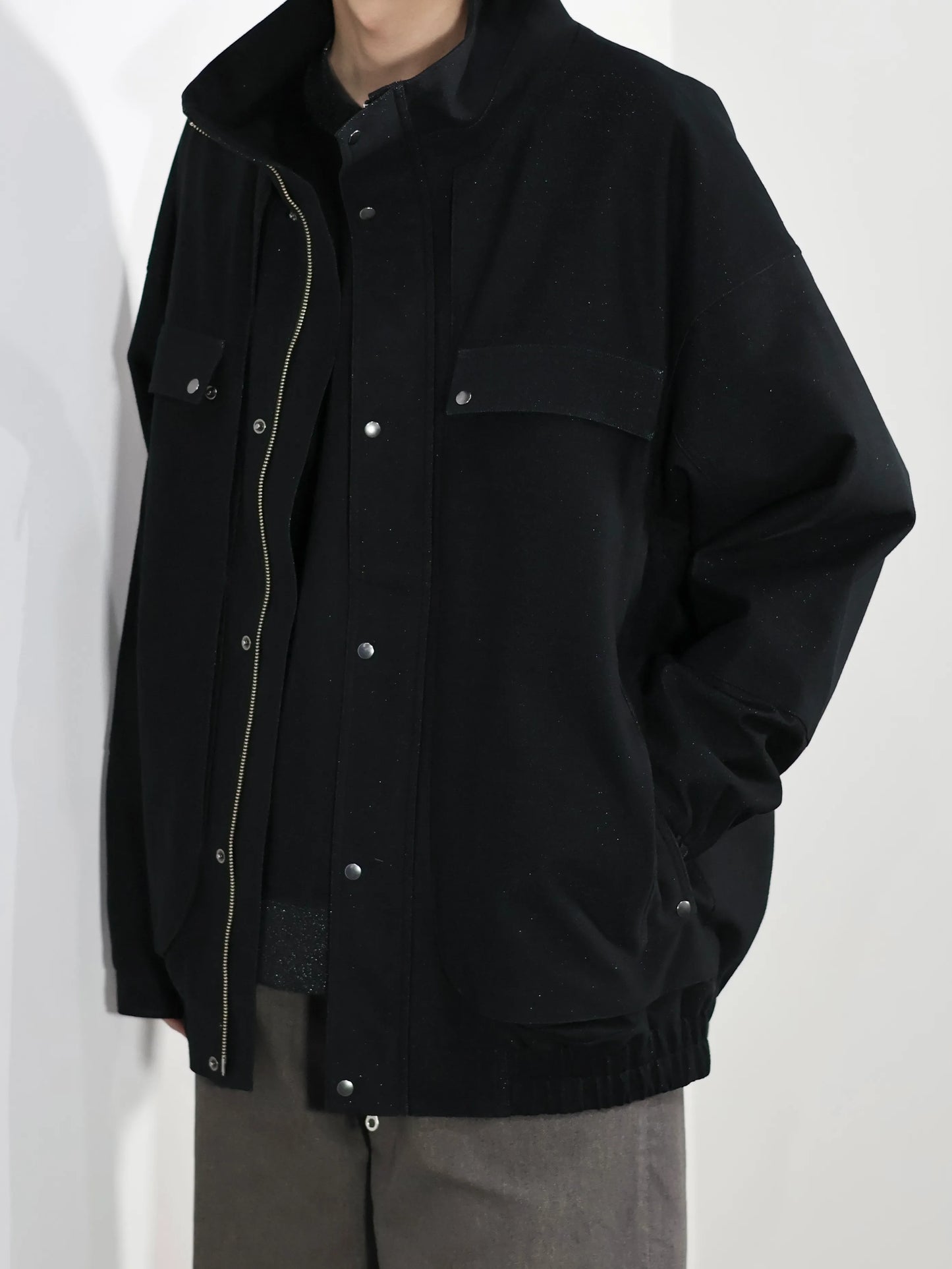 KANEMASA PHIL. - 36G Glittery Double Blouson - BLACK(Night Black)