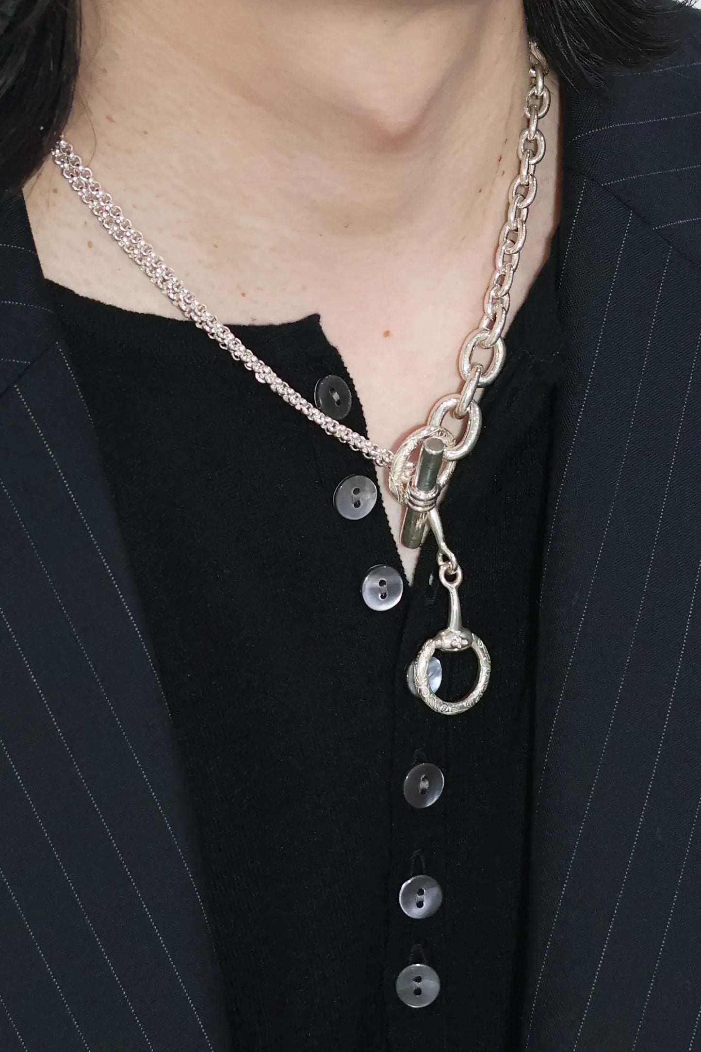 WAKAN SILVER SMITH - Horse bit 3way necklace - SILVER