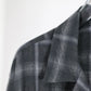 YLÈVE - BRUSHED RAYON CHECK OPEN/COLLAR SHIRT - GREY