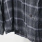 YLÈVE - BRUSHED RAYON CHECK OPEN/COLLAR SHIRT - GREY