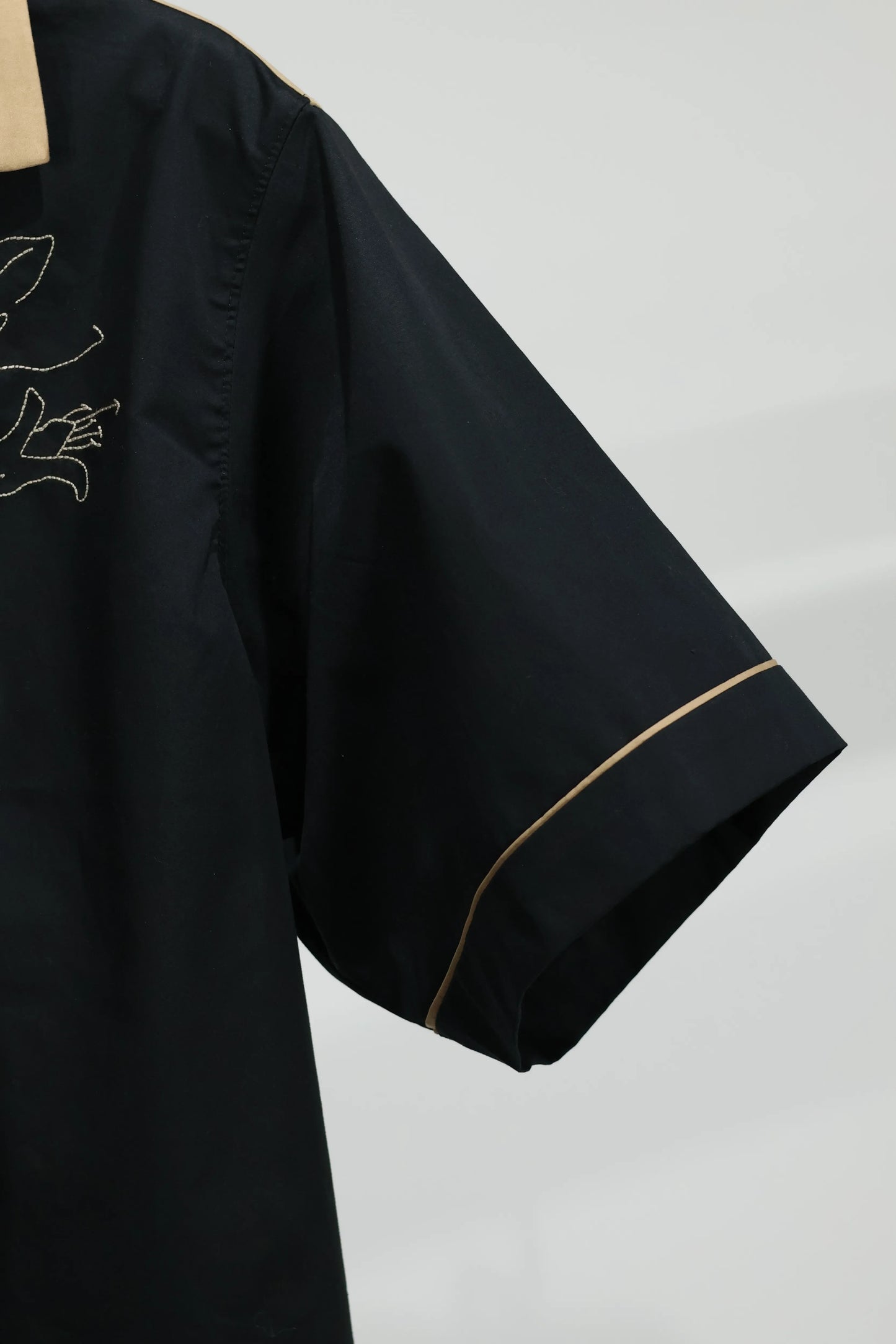 TANAKA - BOWLING SHIRT - BLACK(EMBROIDERY)