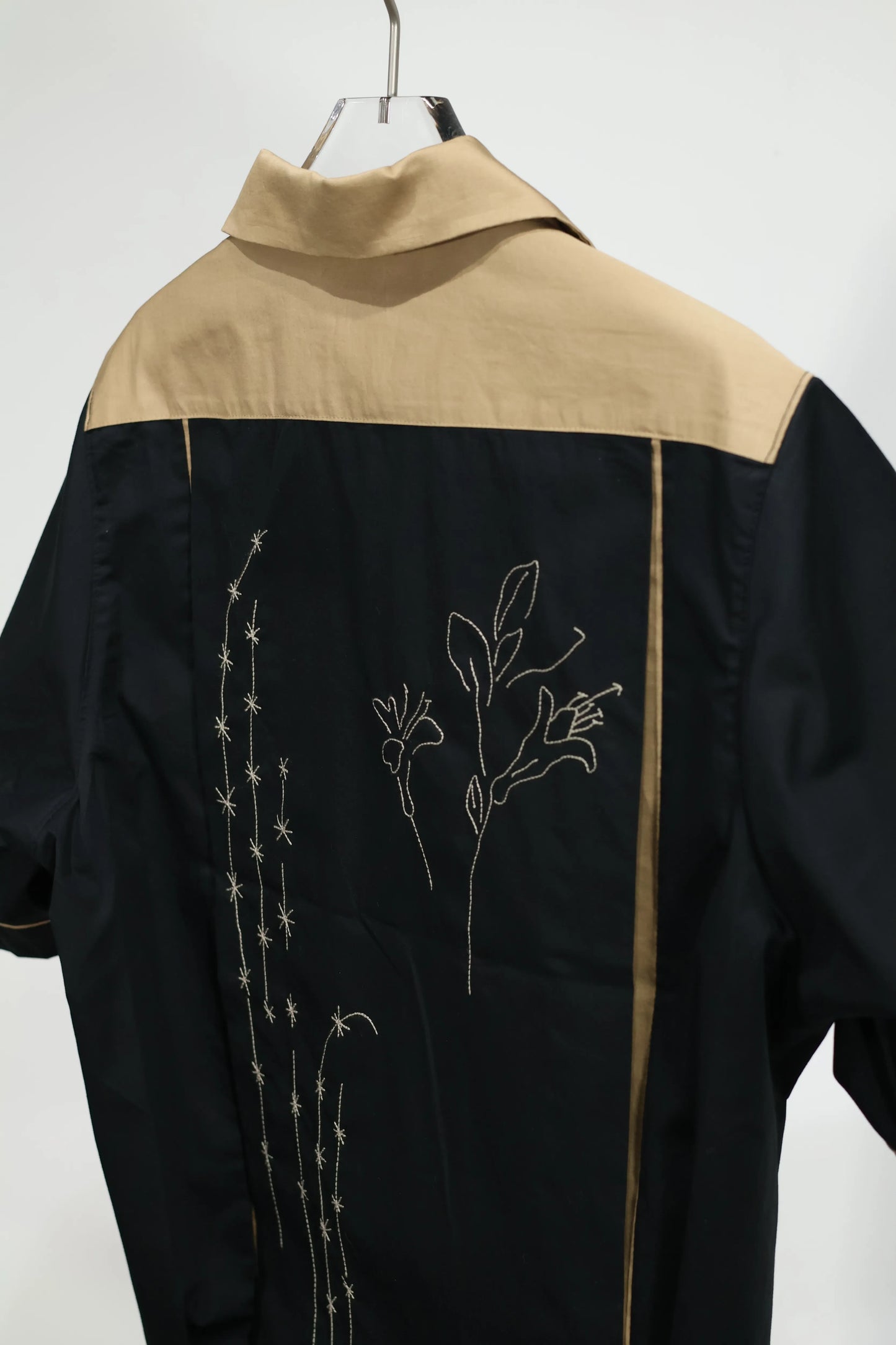 TANAKA - BOWLING SHIRT - BLACK(EMBROIDERY)