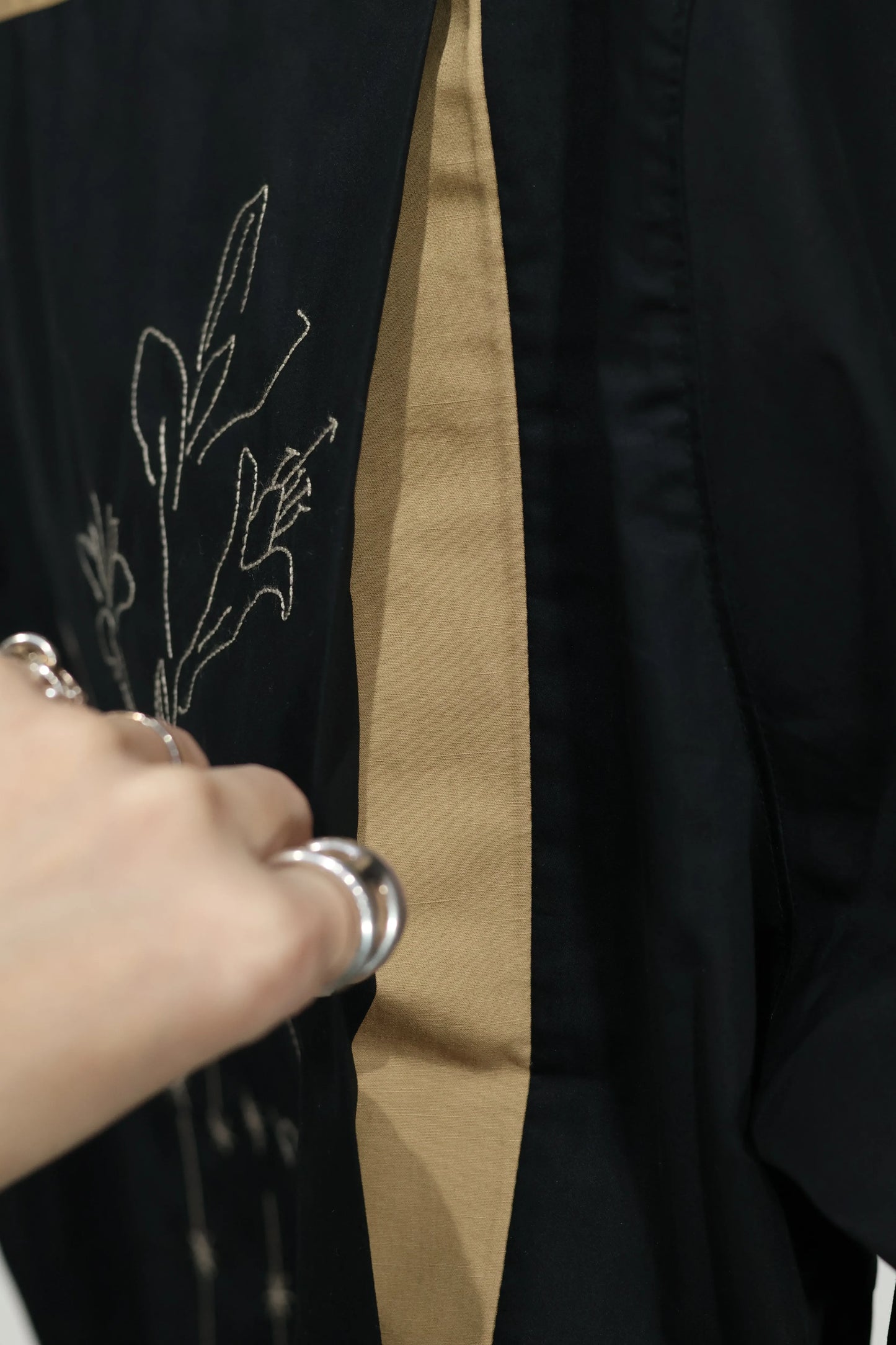 TANAKA - BOWLING SHIRT - BLACK(EMBROIDERY)