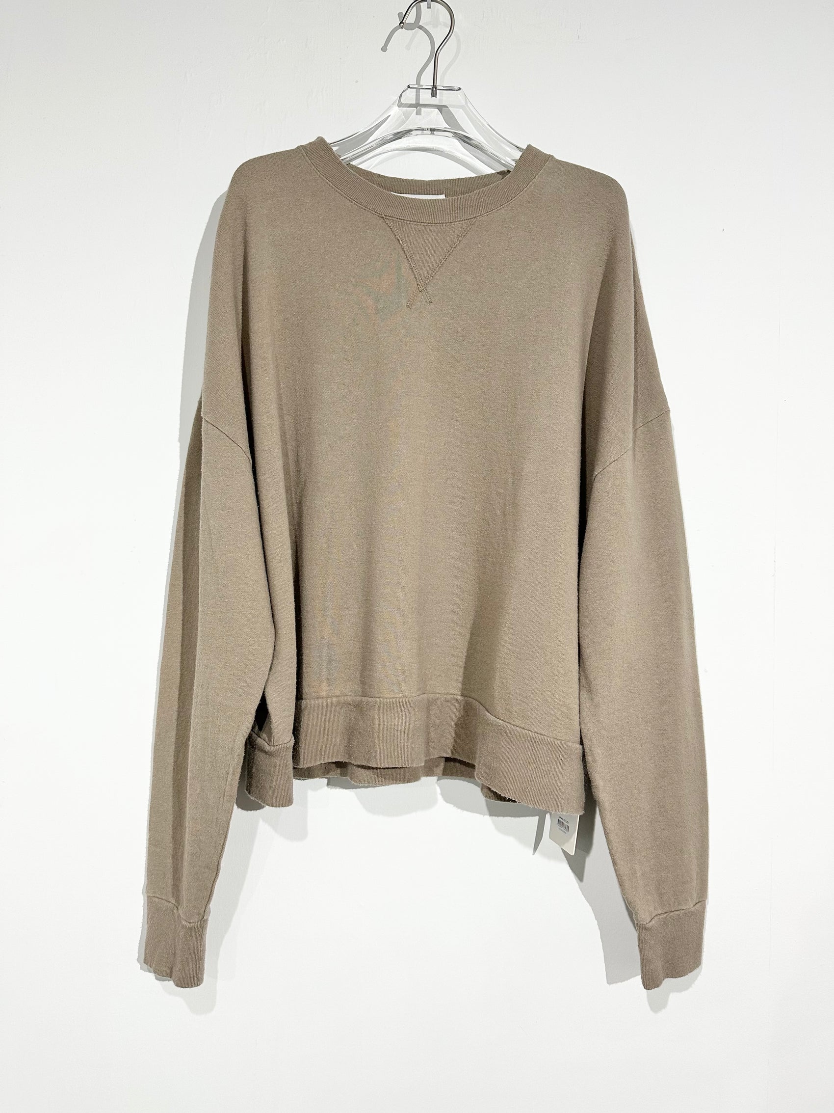 INSCRIRE Cotton Linen Crew Sweat Shirt - TAUPE