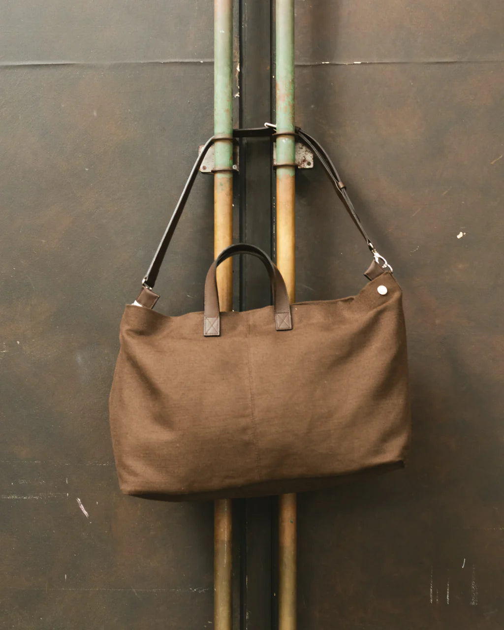 SimplyComplicated - JUTE CANVAS TOTE BAG - DK. BROWN
