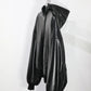 INSCRIRE - Leather Zip Up Hoodie - BLACK