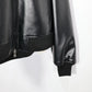 INSCRIRE - Leather Zip Up Hoodie - BLACK