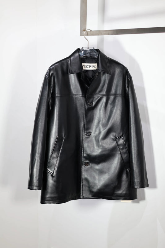 INSCRIRE - Leather Jacket - BLACK