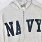 INSCRIRE - Navy Zip Hoodie - LT.GREY