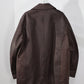 JOHN MASON SMITH / JANE SMITH - COW LEATHER CAR COAT - BROWN