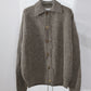 JOHN MASON SMITH / JANE SMITH - 5G REVERSE STICHES POLO COLLAR KNIT CARDIGAN - GRAY BEIGE