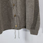 JOHN MASON SMITH / JANE SMITH - 5G REVERSE STICHES POLO COLLAR KNIT CARDIGAN - GRAY BEIGE
