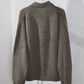 JOHN MASON SMITH / JANE SMITH - 5G REVERSE STICHES POLO COLLAR KNIT CARDIGAN - GRAY BEIGE