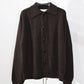 JOHN MASON SMITH / JANE SMITH - 5G REVERSE STICHES POLO COLLAR KNIT CARDIGAN - BROWN