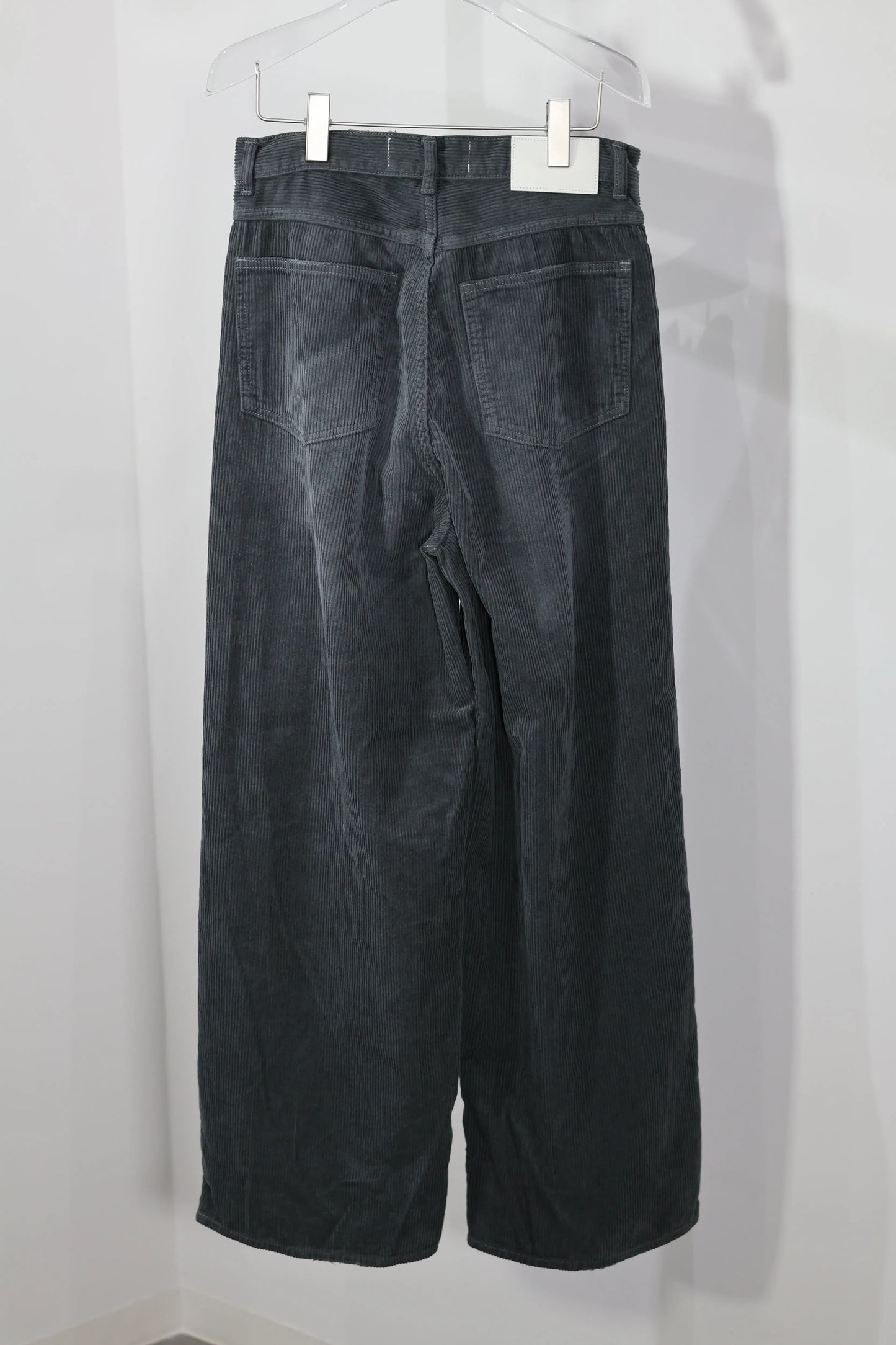 JOHN MASON SMITH / JANE SMITH - 8W COTTON CORDUROY TUCK 5 POCKET PANTS - GRAY