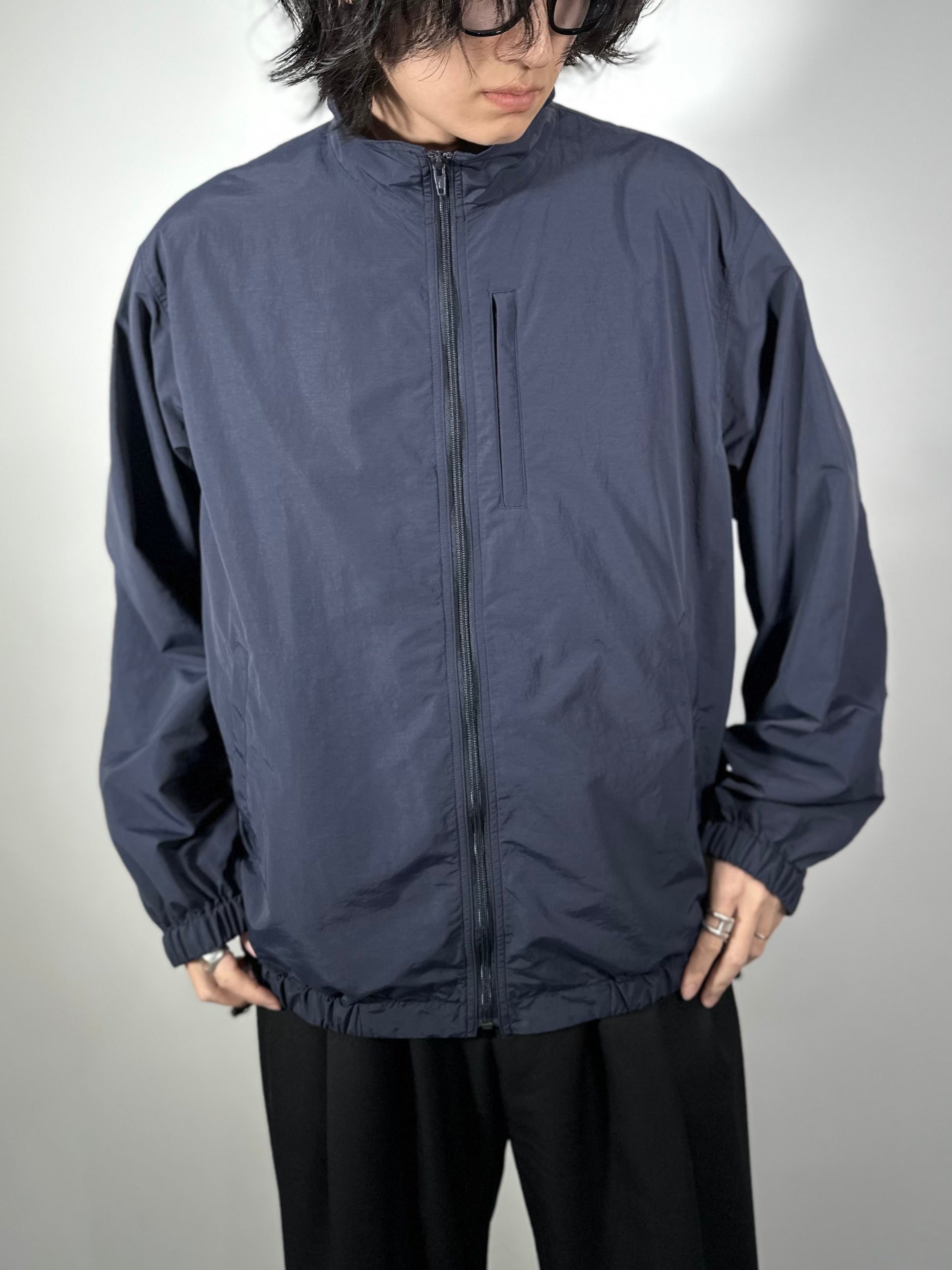 Y - RECYCLE NYLON MIX TAFFETA BLOUSON - NAVY – un Y - RECYCLE NYLON MIX TAFFETA BLOUSON - NAVY – un