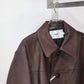 JOHN MASON SMITH / JANE SMITH - COW LEATHER CAR COAT - BROWN