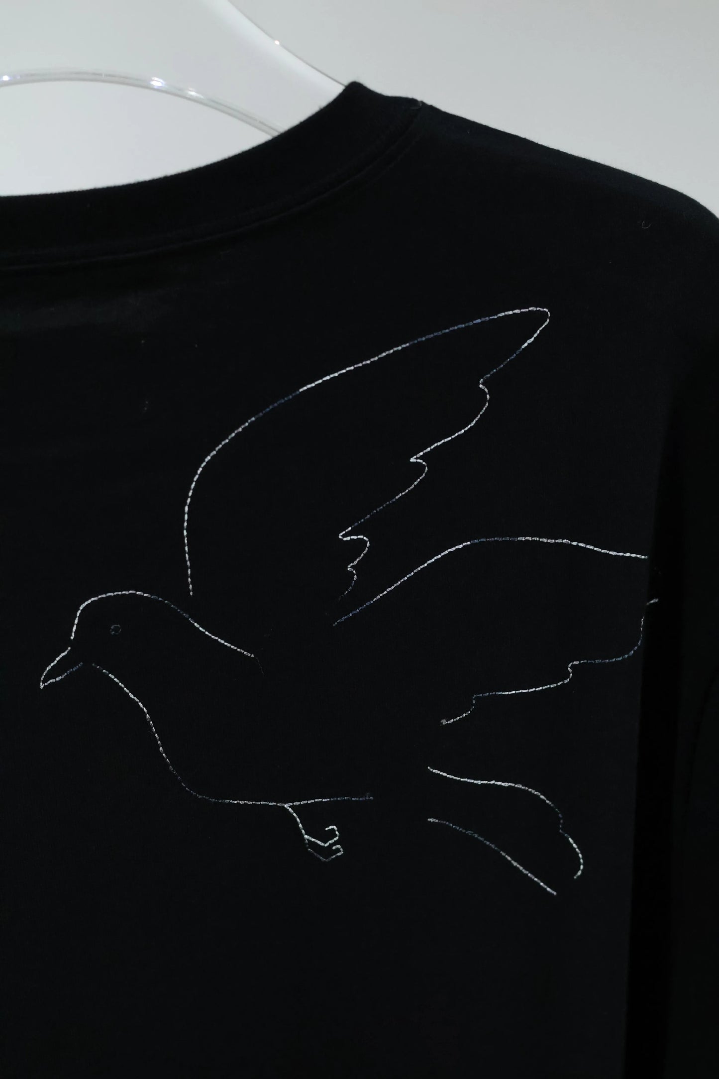 TANAKA - THE BOXY TEE - BLACK(EMBROIDERY-M)