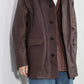 JOHN MASON SMITH / JANE SMITH - COW LEATHER CAR COAT - BROWN