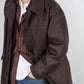 JOHN MASON SMITH / JANE SMITH - COW LEATHER CAR COAT - BROWN