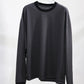 KANEMASA PHIL. - 36G Wool Stripe LS Tee - CHARCOAL