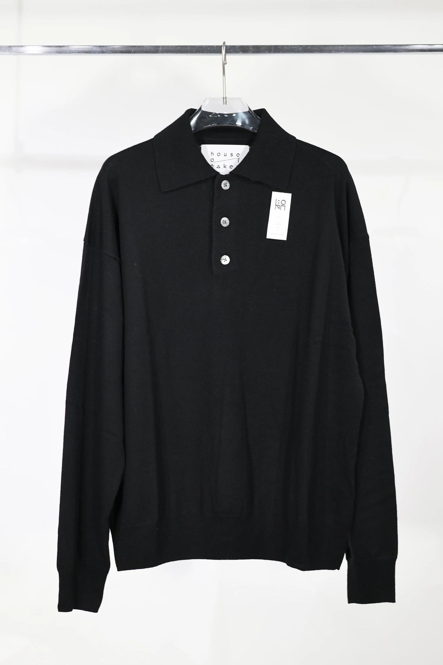 house of naked - LAMB WOOL 80POLO - BLACK