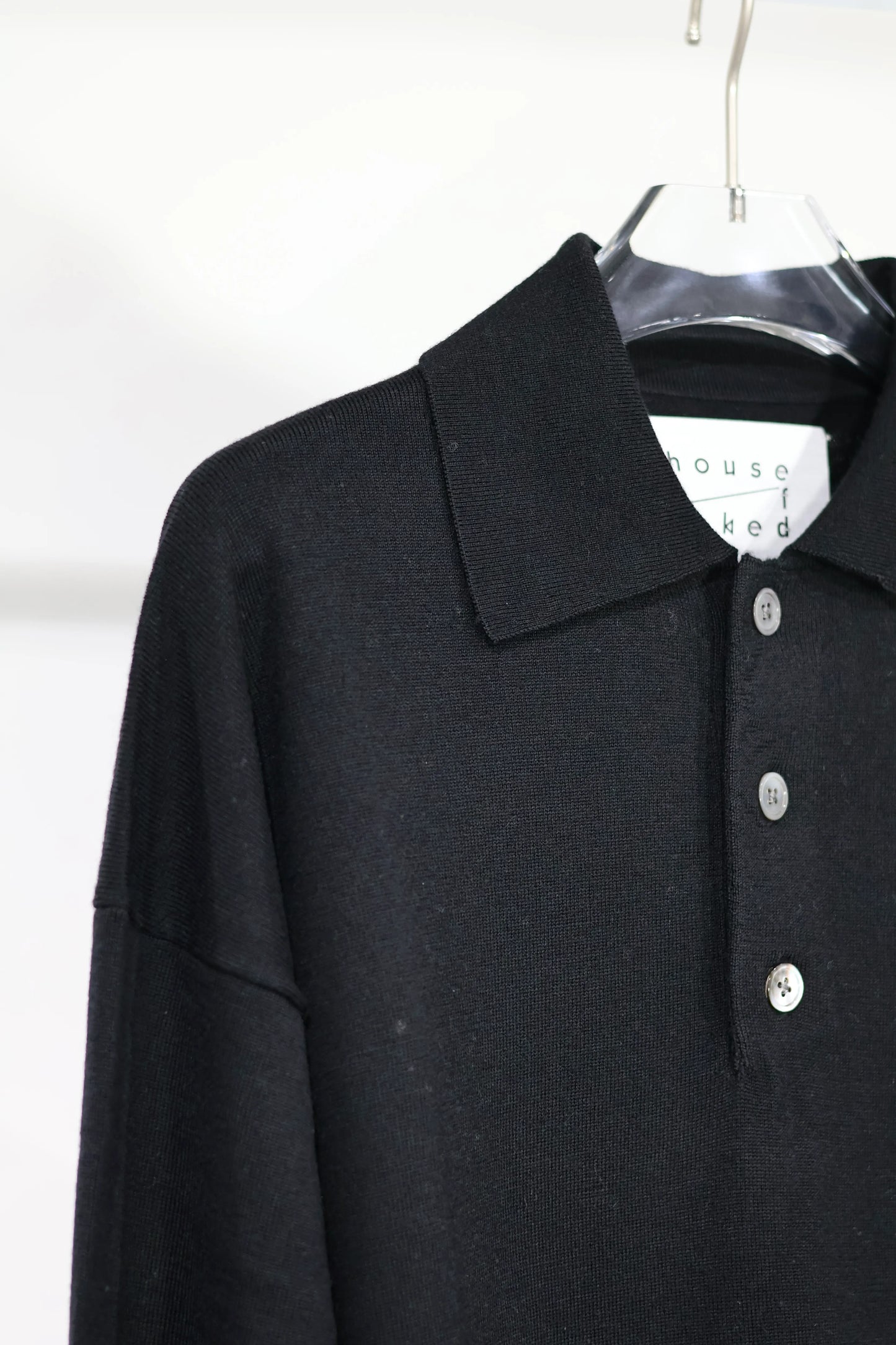 house of naked - LAMB WOOL 80POLO - BLACK