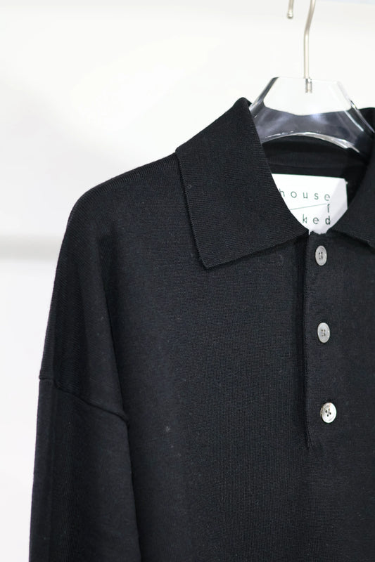 house of naked - LAMB WOOL 80POLO - BLACK