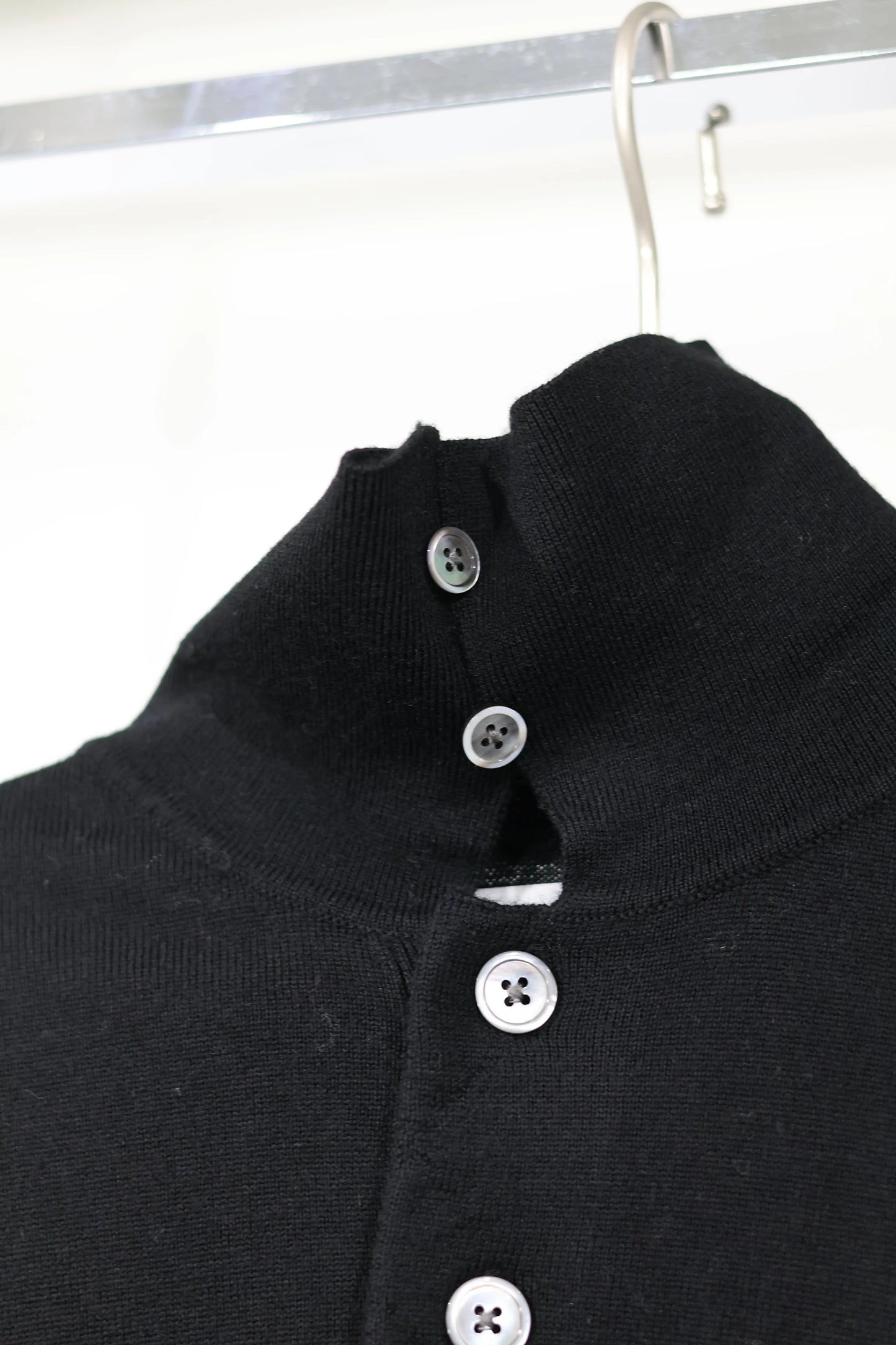 house of naked - LAMB WOOL 80POLO - BLACK