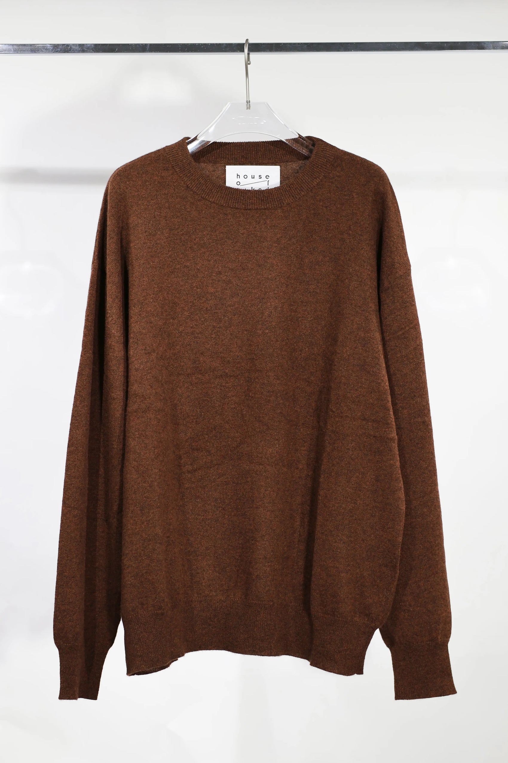house of naked - INNER MONGORIAN CASHMERE CREWNECK PULLOVER I - OLIVE BROWN