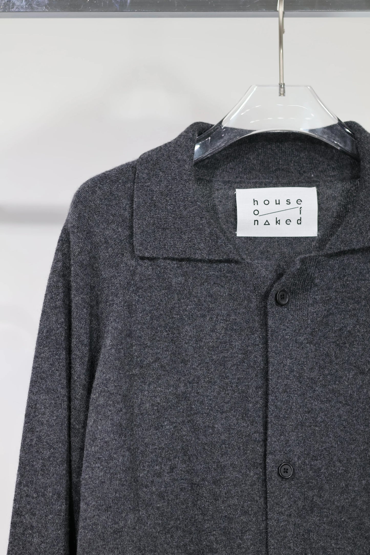 house of naked - INNER MONGORIAN CASHMERE CARDIGAN I - CHARCOAL GRAY