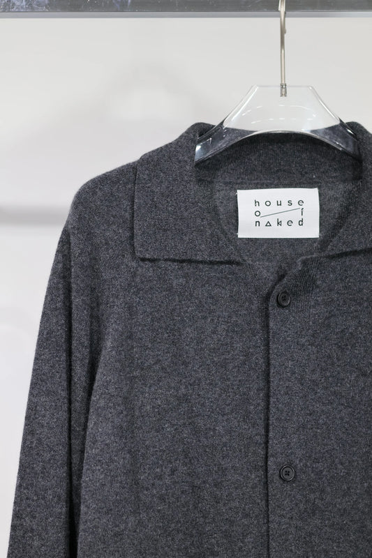 house of naked - INNER MONGORIAN CASHMERE CARDIGAN I - CHARCOAL GRAY