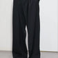 nakedgauge - WOOL GABARDINE 3PLEAT WIDE SLACKS - BLACK