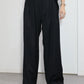 nakedgauge - WOOL GABARDINE 3PLEAT WIDE SLACKS - BLACK