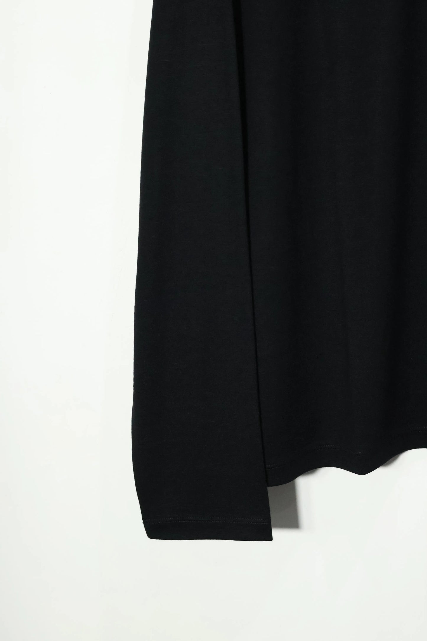 08sircus - Wool jersey henley neck top - BLACK