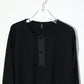 08sircus - Wool jersey henley neck top - BLACK