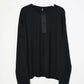 08sircus - Wool jersey henley neck top - BLACK