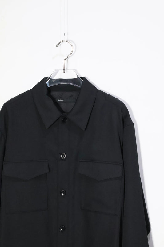 08sircus - Dobby cloth cpo shirt - BLACK