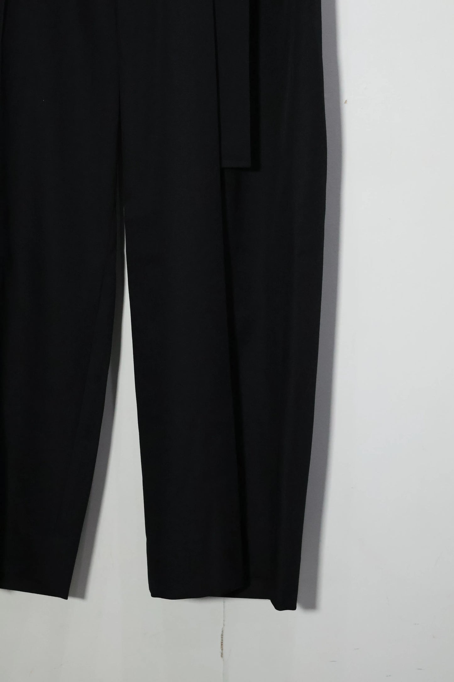 08sircus - Dobby cloth 2tuck belted wide pants - BLACK