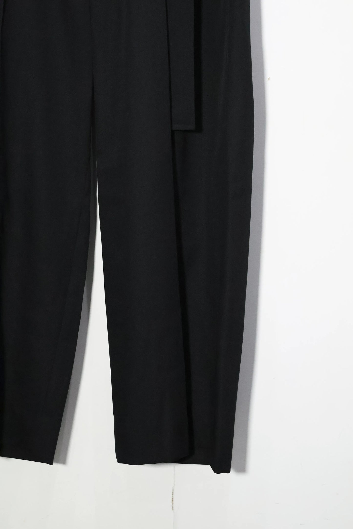 08sircus - Dobby cloth 2tuck belted wide pants - BLACK
