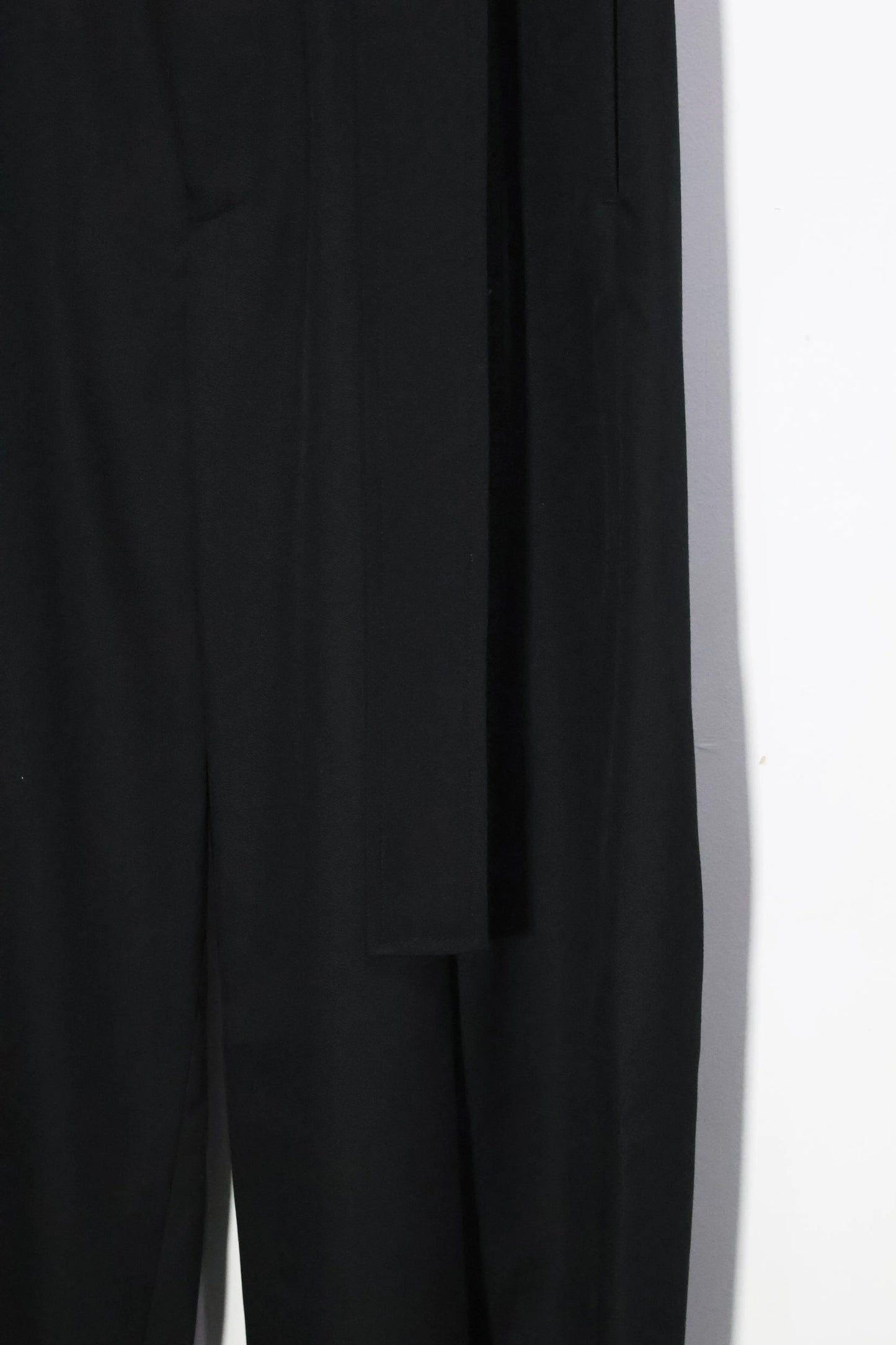 08sircus - Dobby cloth 2tuck belted wide pants - BLACK