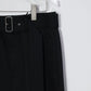 08sircus - Dobby cloth 2tuck belted wide pants - BLACK