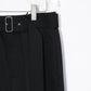 08sircus - Dobby cloth 2tuck belted wide pants - BLACK