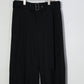08sircus - Dobby cloth 2tuck belted wide pants - BLACK